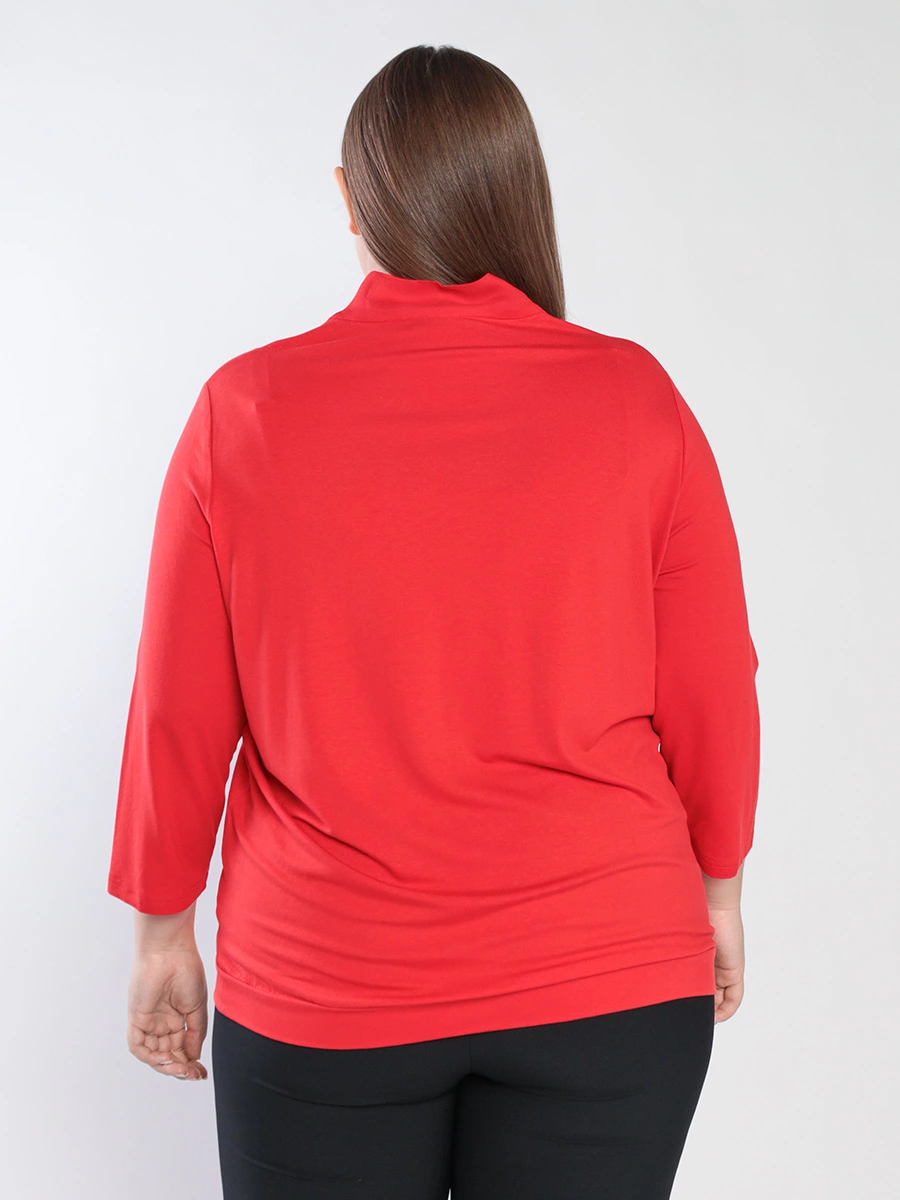 Блуза трикотажная красного цвета с завязками